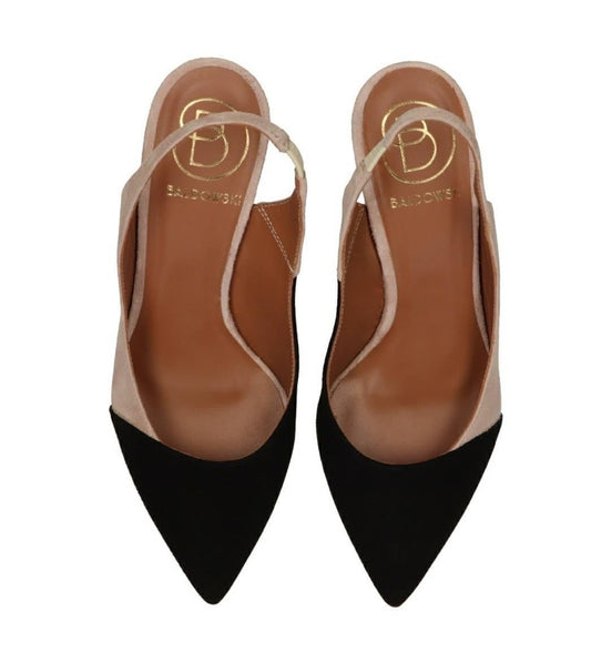 Audrey púder,fekete velúr mules