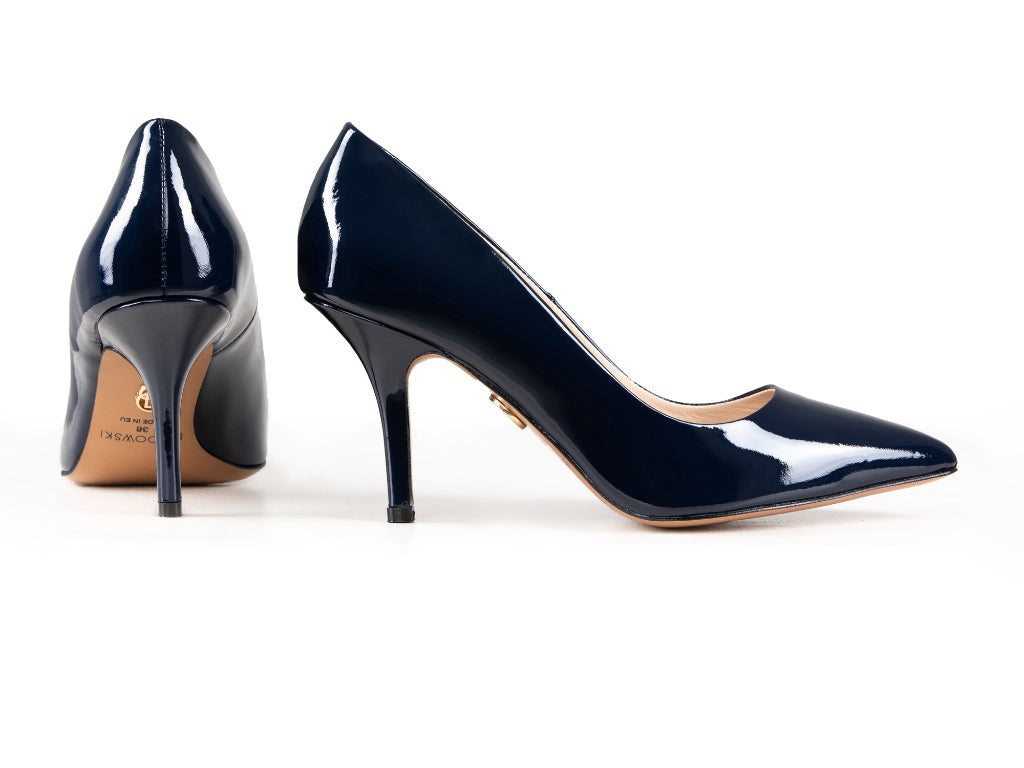 Lori éjkék lakkbőr magassarkú