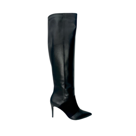 Vivian fekete bőr hosszúszárú csizma