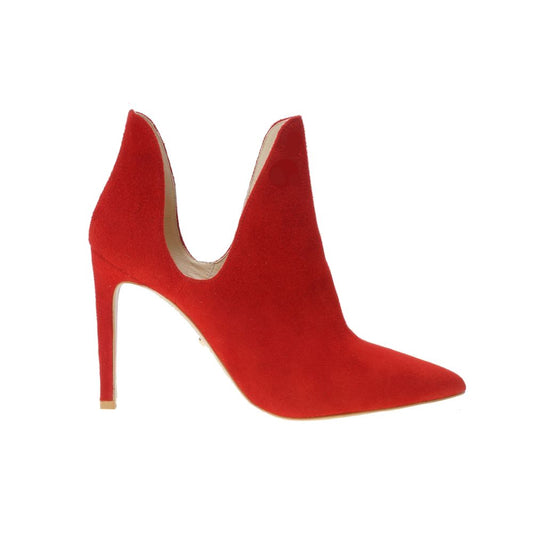 Lejla piros velúrbőr bokacsizma