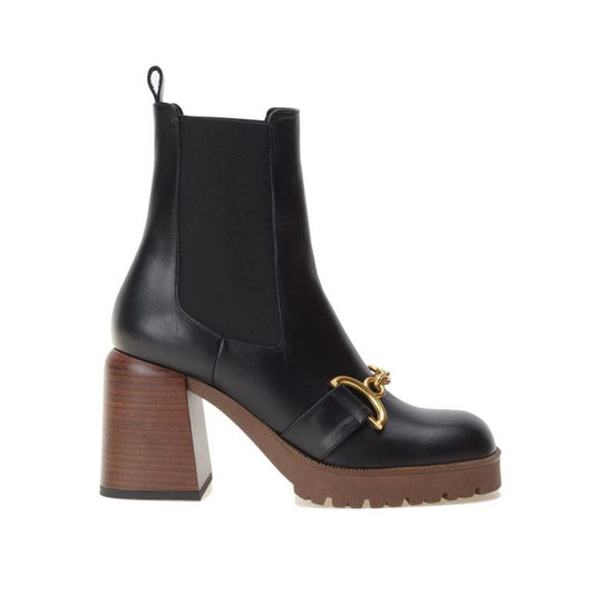 Adel fekete bőr bokacsizma